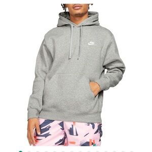 Mens NIKE Club SportswearFit Hoodie Grey Large.  Like New!